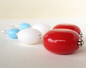 Retro Earrings Vintage Lucite and glass in sterling silver