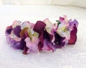 Purple Flower Headband, Hydrangea Flower Headband, Boho Hair band, Woodland Flower Headband