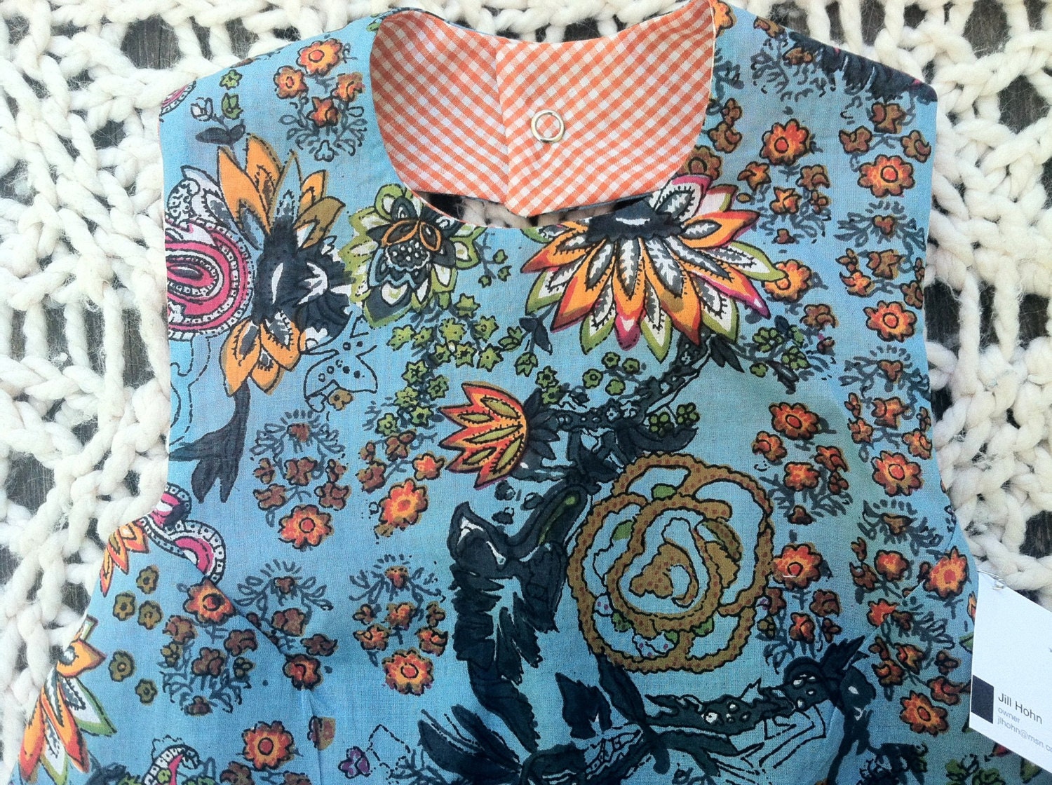 Blue Floral Halter Top - handmade, clothing, shirt,  summer, girl, toddler, child