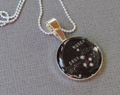 Southern Cross Constellation  Star Map Sterling Silver Necklace Australia Day Vintage Atlas Crux