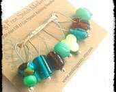 Spring Clearance Sale Snag Free Stitch Markers Large Set of 8 - Mixed Glass and Shell - N37 - Fits up to size US 17 (12.75) Knitting Needle