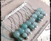 Spring Clearance Sale Snag Free Stitch Markers Large Set of 8 - Green Adventurine - N72 - Fits up to size US 17 (12.75) Knitting Needle
