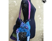 Pink and Turquoise Colorful Bells Knitted Sling Bag