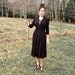 Black Rayon 1940s Dress Medium Size