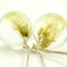 Yellow Flowers Earrings, Floral Resin Earrings with Yellow Flowers and Sterling Silver