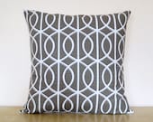 Dwell Studio Robert Allen Bella Porte throw pillow cover 18 x18 inches /Accent cushion sham in gray/ grey.