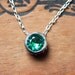 Emerald necklace - May birthstone - sterling silver - imitation emerald - bezel necklace - slider - wrought collection - emerald green