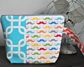 Diaper Clutch - Mustaches and Chain Link
