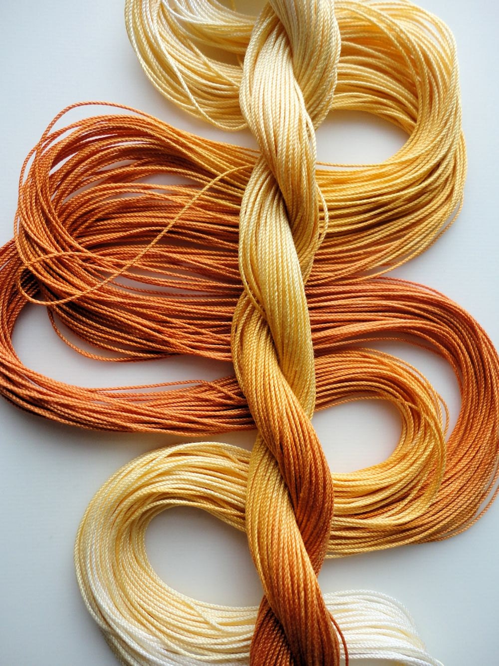 Size 10 hand dyed tatting crochet cotton  "Gold Dust"