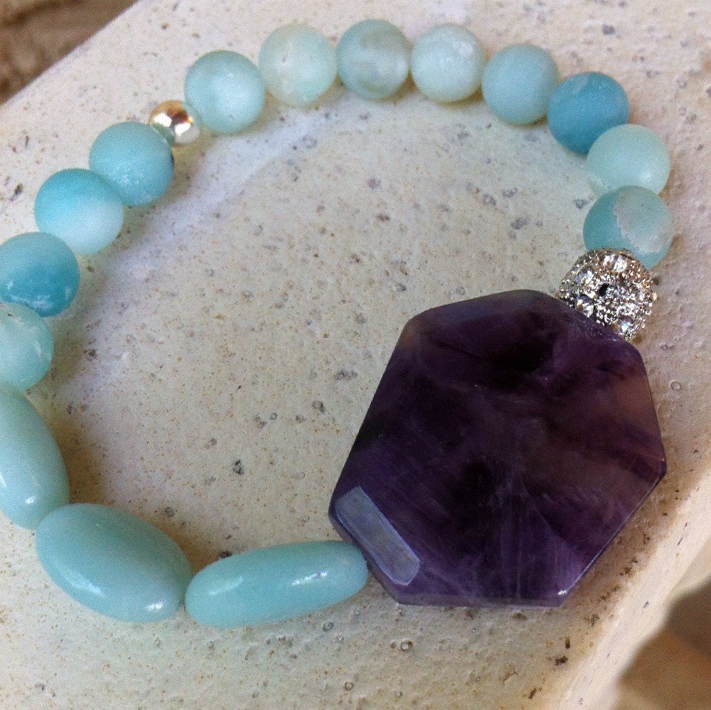 New - Devotion - Amazonite, Dog Tooth Amethyst and Pave' Bead - No. 3