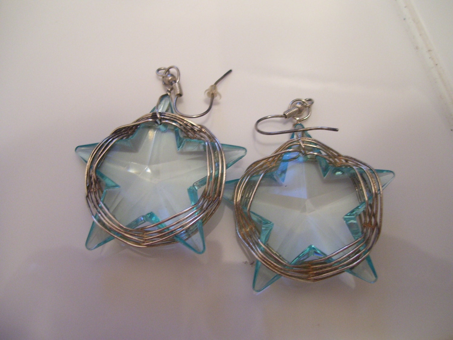 baby blue rockin star earrings