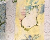 Fish underwater yellow original illustration
