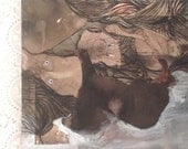 Dark nightmare black bear and monsters original illustration