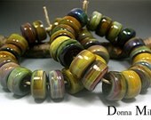 HANDMADE LAMPWORK Beads SET organic rolled round beads Donna Millard sra