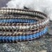 Double Strand Faceted Blue Agate & Sterling Silver Bracelet