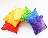 Set of 6 Bean Bags - Sensory Toy / Game / Party Favors -  Rainbow Colors