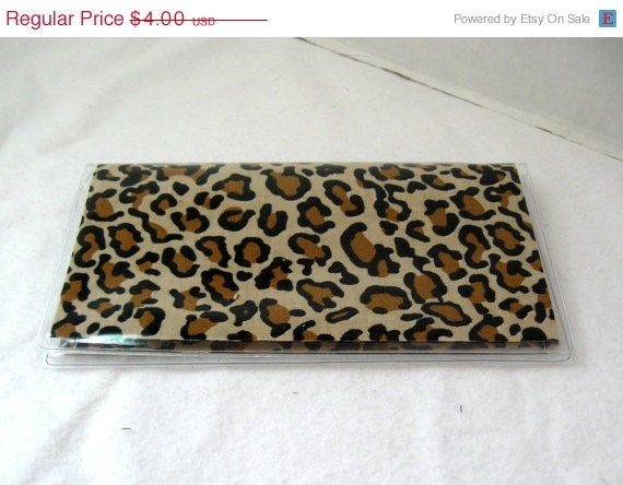 Anniversary Sale Checkbook Cover Cheetah Brown Cash Holder Works with Duplicate Checks