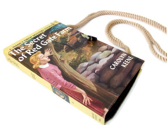 Book Purse Nancy Drew Secret of Red Gate Farm Book Handbag Vintage Purse Womens bags and purses