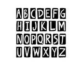 CLEARANCE Clear Unmounted Alphabet Reverse Outline rubber stamp ABC Set