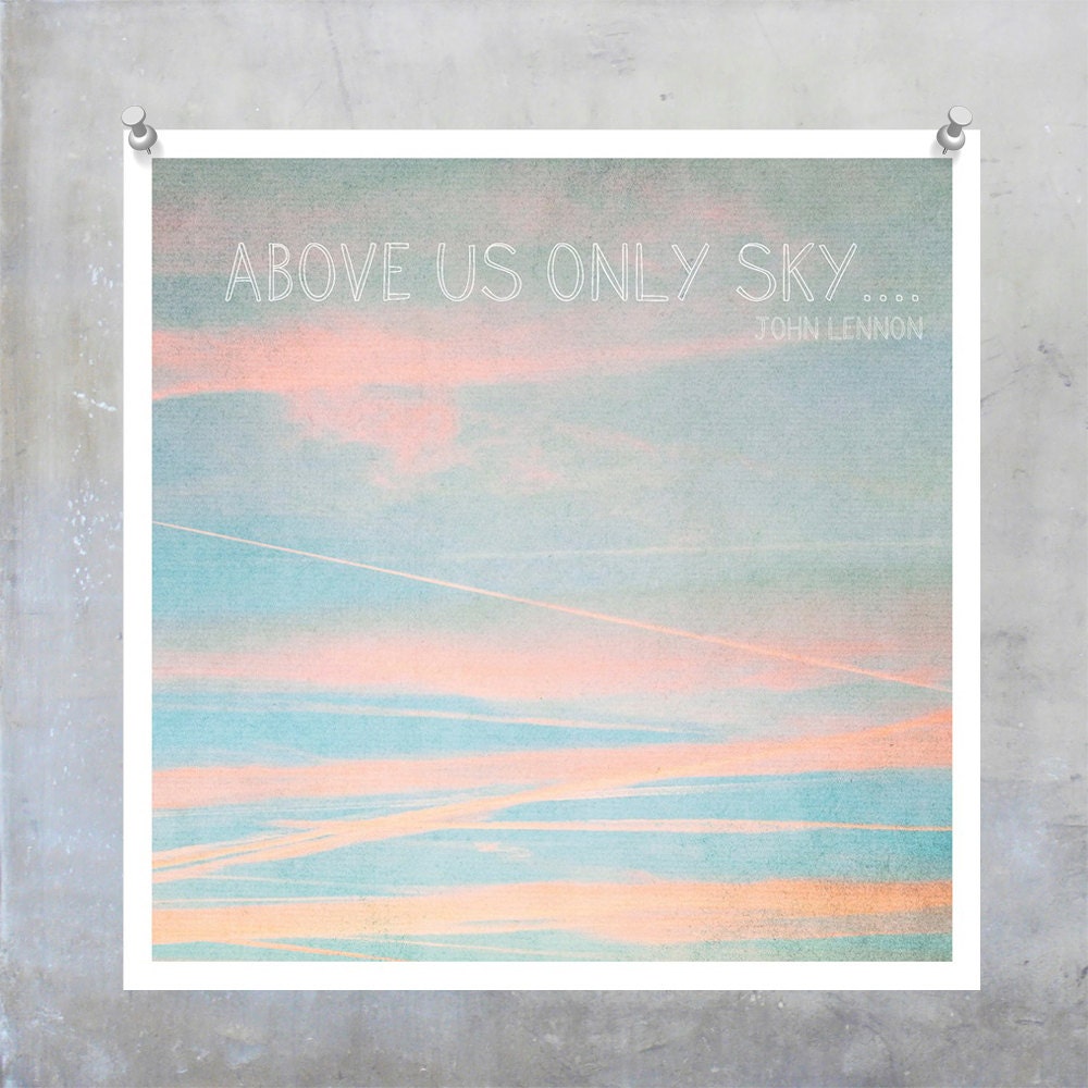 Pink Sunset Sky - Original Fine Art Photograph with choice of quotations 7x7 inch wall art decor print