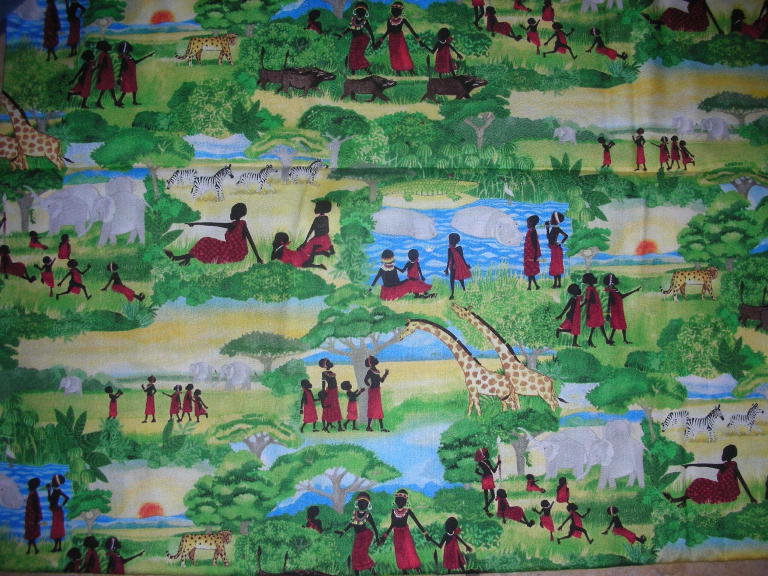 1 yard Julia Cairns Sunny Safari African fabric Zebra Elephant Giraffe new quilting