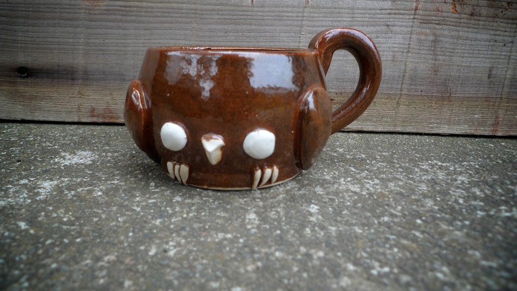 Stoneware Hand thrown ceramic bird mug
