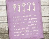 Scripture Wall Art - I can do all things through Christ who strengthens me - 8x10 Gift Print
