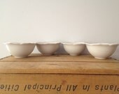 Lotus Cups - Vintage Ceramic Lotus Bowls in White 4 bowls, Rice Bowls, Planter for Succulents,Flowers,Spring