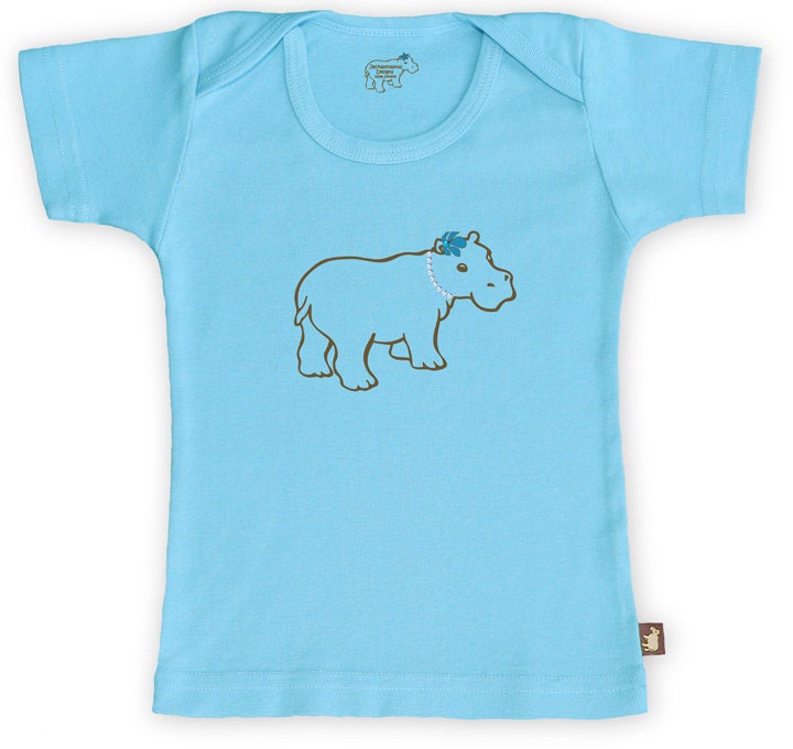 Turquoise Sparkly Hippo T-shirt
