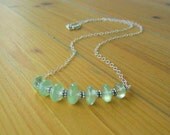 Prehnite Sterling Silver Gemstone Necklace 18 inches long