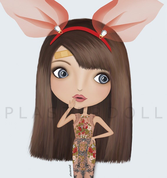 Plasterdoll Bunny Love 8 x 10 inches Art Print