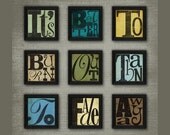 Neil Young Music Lyric Art Set - Its Better To Burn Out Than To Fade Away---ROCK BLOX---9pc framed set