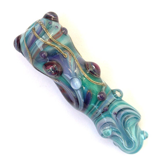 Icicle - Handmade Lampwork Glass Focal Bead by Sarah Hornik