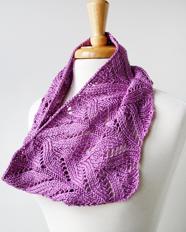 Spring Women's Fashion - Hand-Knit 100% Silk Cowl Scarf - Mother's Day Gift Idea