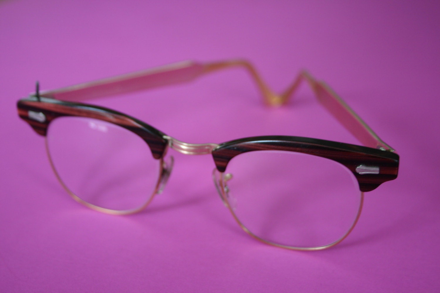VINTAGE horn rimmed rx eye GLASSES needing minor repair