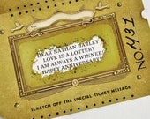 Custom Message Golden Ticket Scratch Off Card