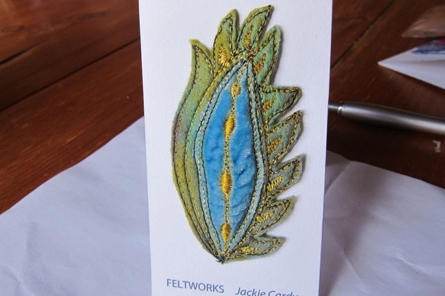 Delicate spring colours felt brooch.