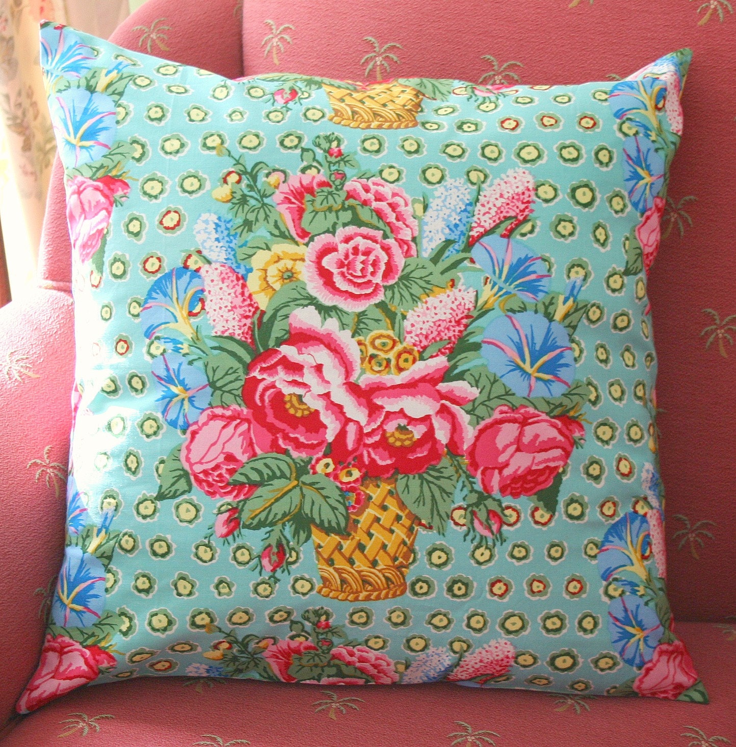 Kaffe Fassett Flower Basket Pillow Cover FREE SHIP