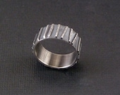 Wide, Rugged, Rustic Sterling Silver Ring Oxidized Textured Silver Band Mens Ring Womens Ring