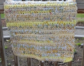 Recycled Rag Crochet Floor Rug Bath Mat Upcycled Ecofriendly Home Decor Sunny Yellow
