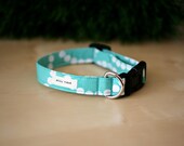 3/4" Wide - TEAL PEARLS print - Dog Collar
