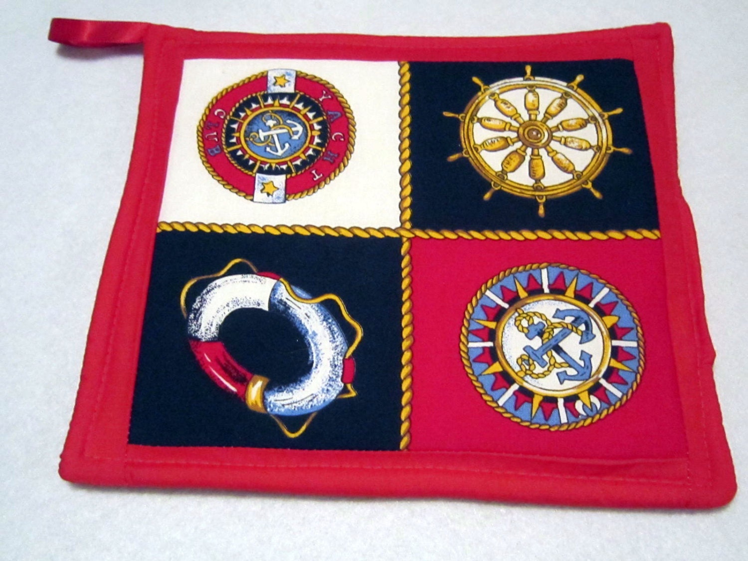 Nautical Potholders featuring Anchors, Compasses