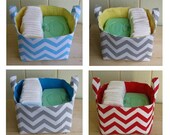Fabric Bin- Diaper Caddy- Storage Basket- Chevron- Zig Zag- You Choose The Color- Design It Yourself