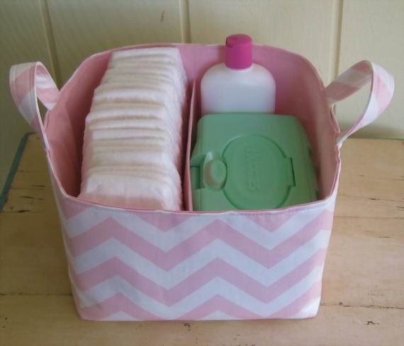 Fabric Bin- Divided Diaper Caddy- Storage Basket- Chevron- Zig Zag- You Choose The Color- Design It Yourself