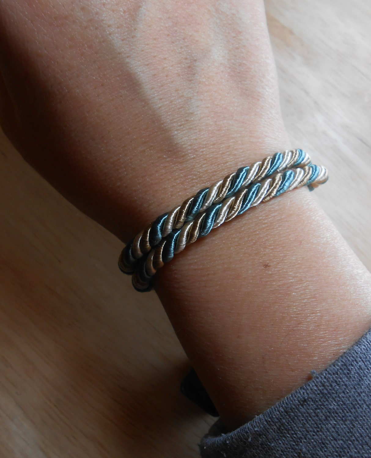 Sea Glass Jewelry - Sea Glass Nautical Wrap Bracelet - JACOB'S LADDER