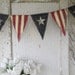 SALE....Size LG. Olde American Flag, Patriotic, July 4th, Old Glory, USA, Painted Burlap Banner, Flag, Bunting, Pennant