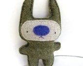 Olive Green Foo - Recycled Wool Plush Toy