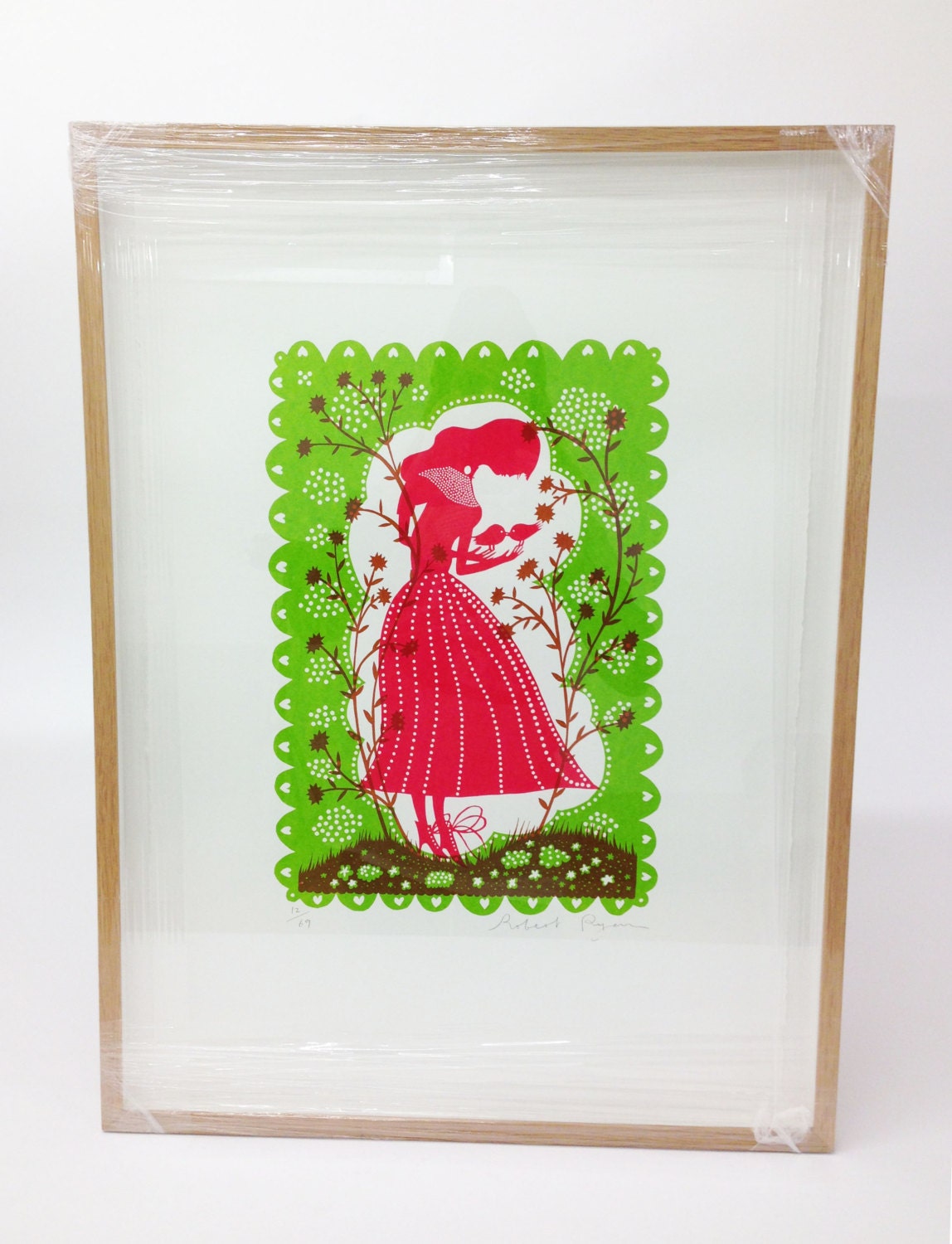 Bird Lady Framed Screenprint