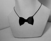 Bow Tie Recycled Vinyl Necklace