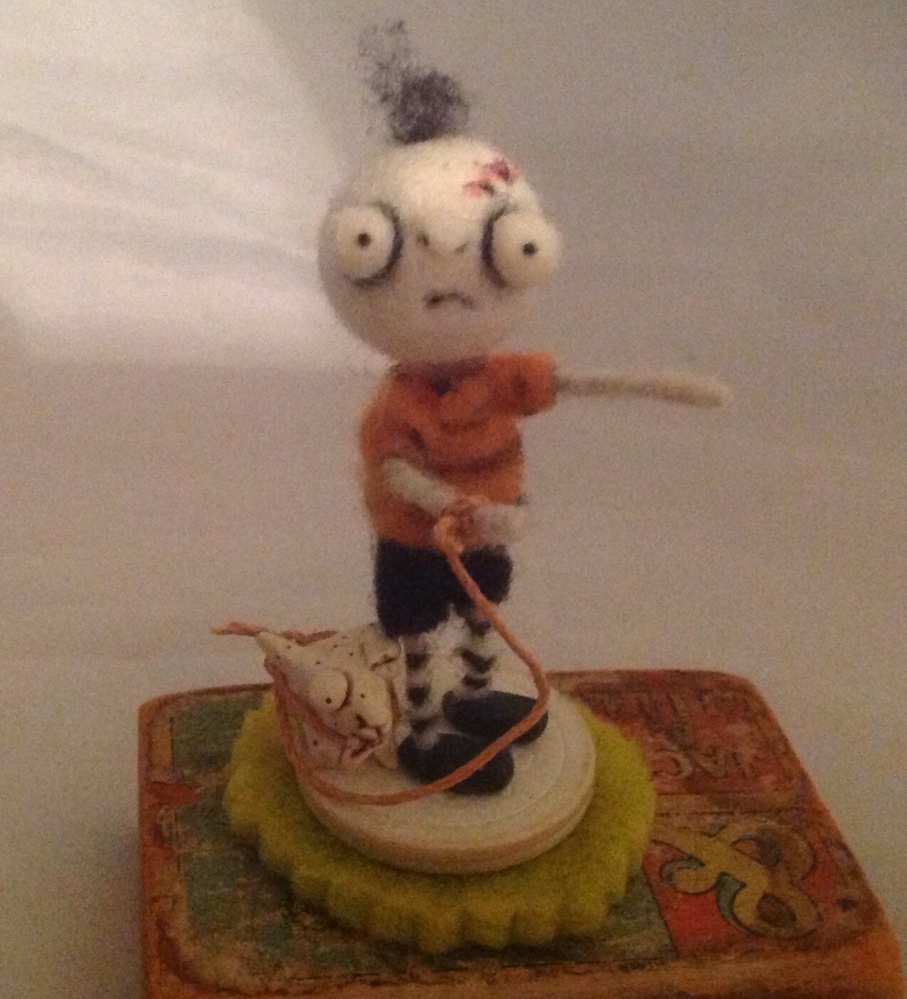 Zachary and fido ooak art doll